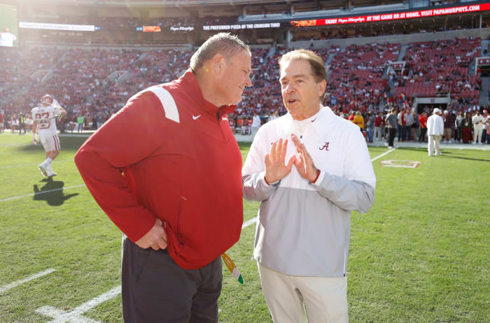 Sam Pittman and Nick Saban